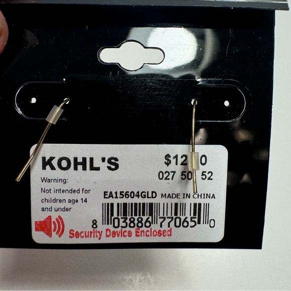 Apt. 9 gold tone dangle/drop hook earrings pierced - Picture 3 of 3